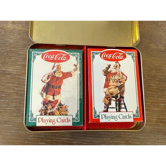 COCA-COLA Vintage style Nostalgia Playing Cards in Tin - Picture 2 of 3